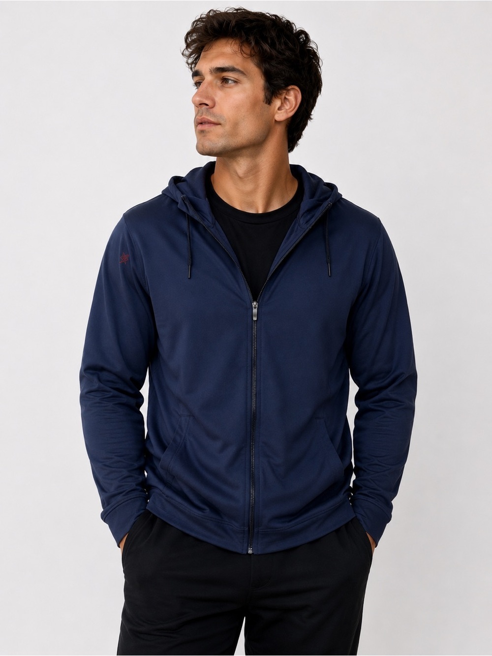 Rhone Navy Full Zip Performance Hoodie XXL Athletic Activewear Mens
